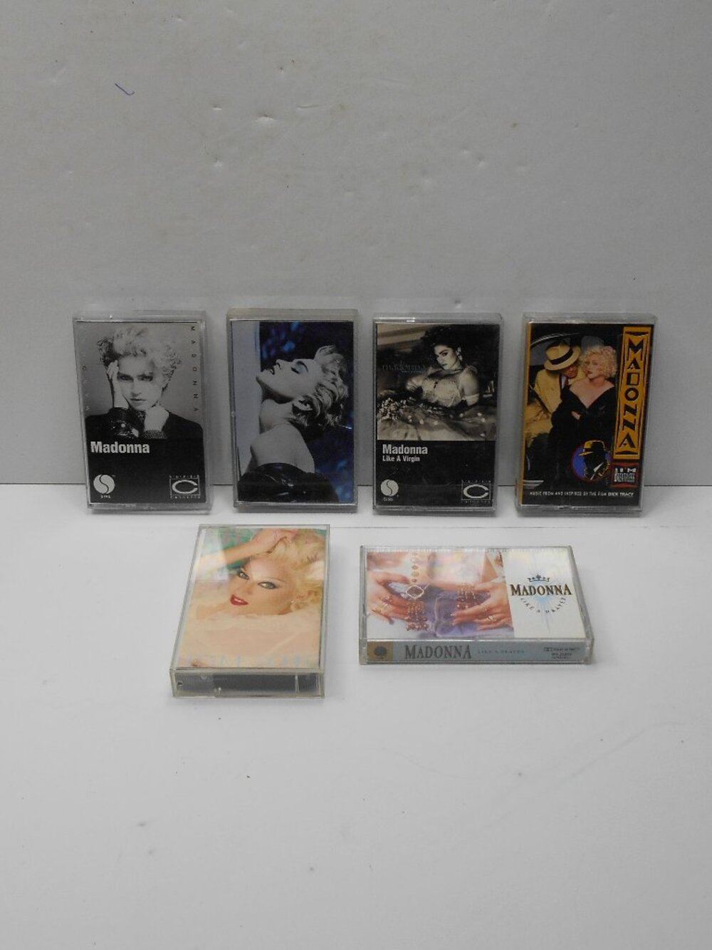 6 MADONNA Audio Cassette Tapes Like a Prayer 1989, Like a Virgin 1984, True Blue